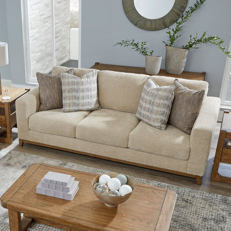 Brown leather sofa