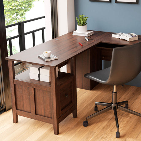 White wooden sit stand desk