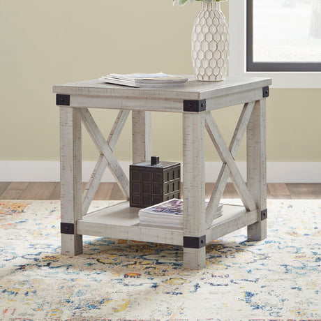Wood end table with one cabinet