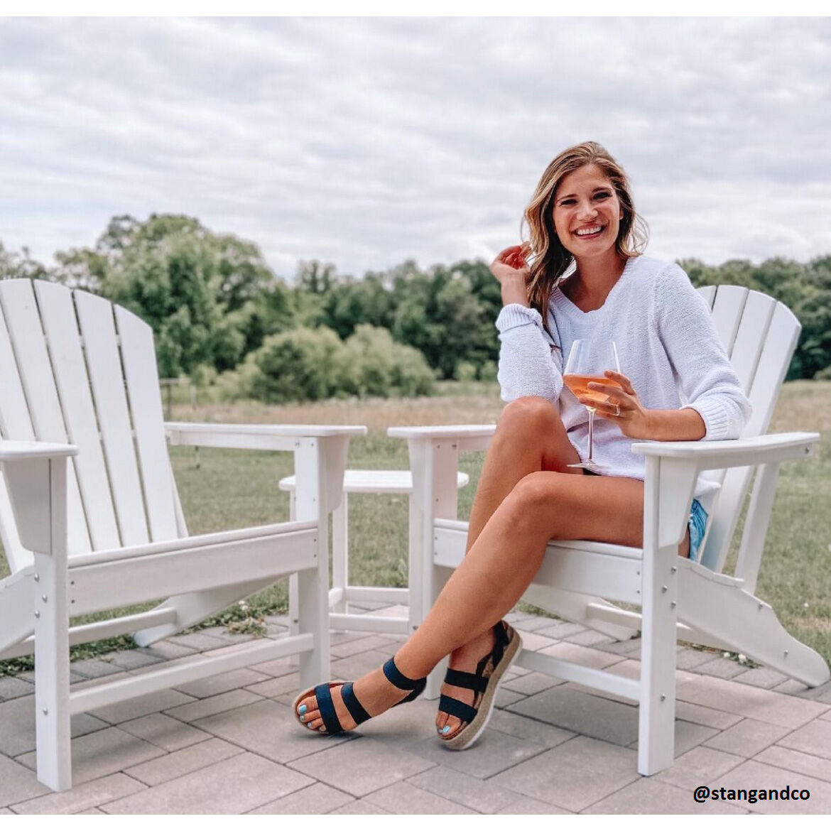 Room setting 2 featuring Sundown White Adirondack Chair