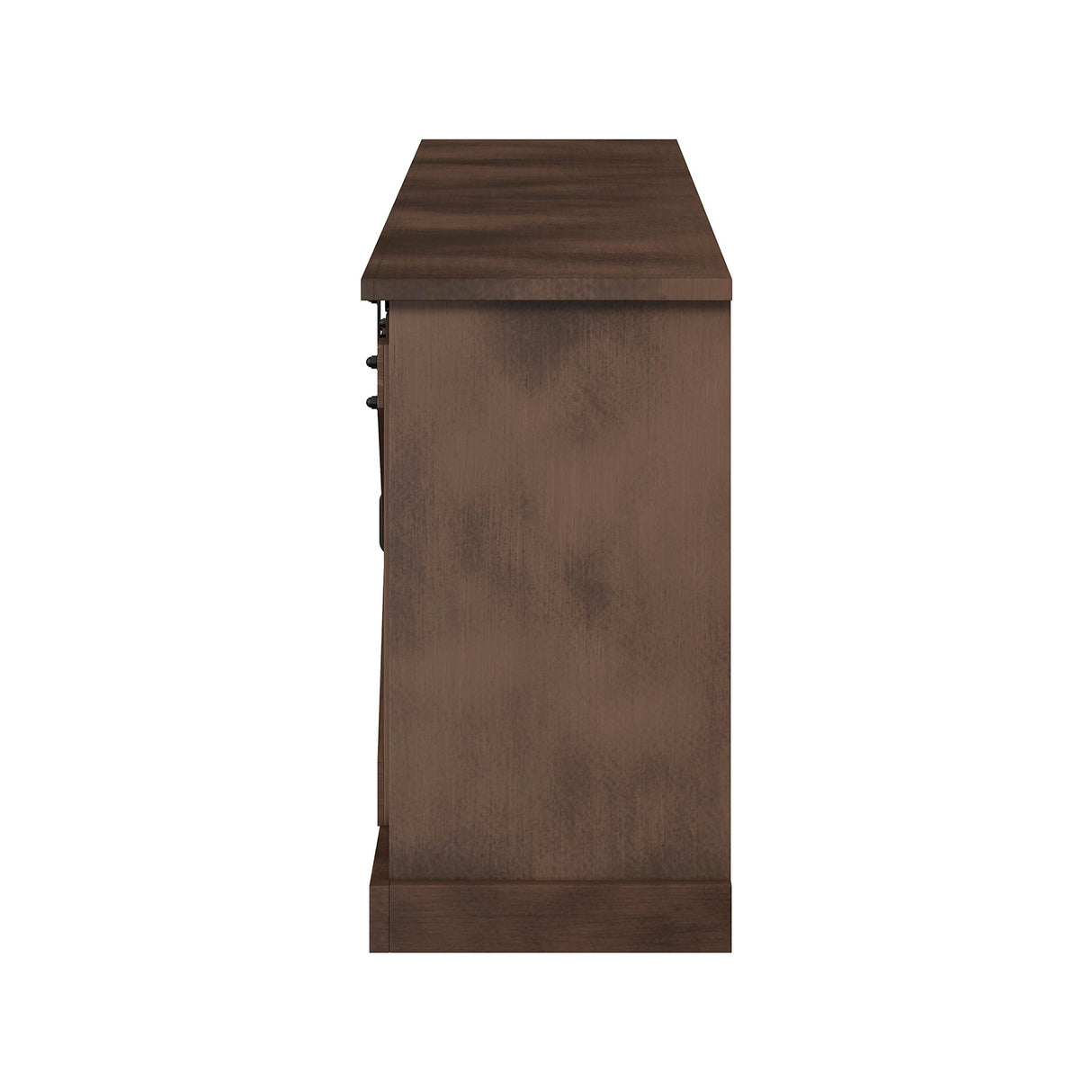 Side view of Farmhouse Barnwood 85 Inch Console