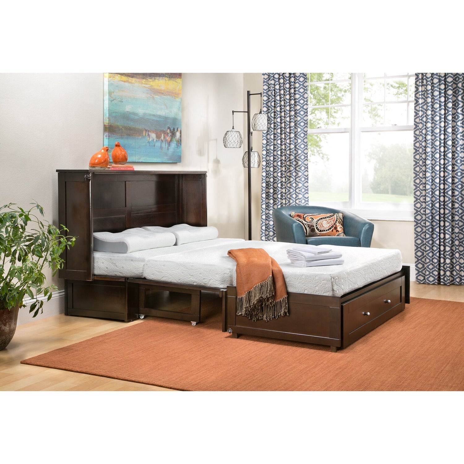 Room setting 2 featuring Clover Chocolate Murphy Cabinet Bed