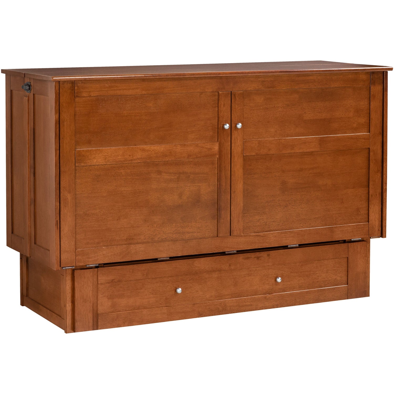 Front right view of Clover Cherry Murphy Cabinet Bed