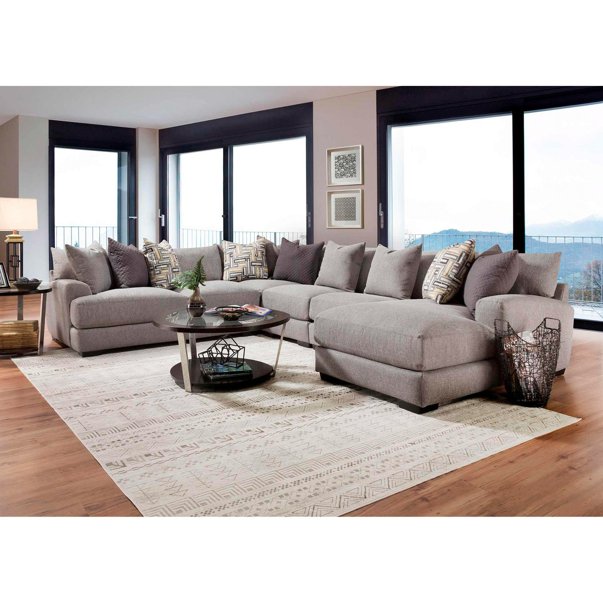 Wake 5 Piece Right Chaise Sectional