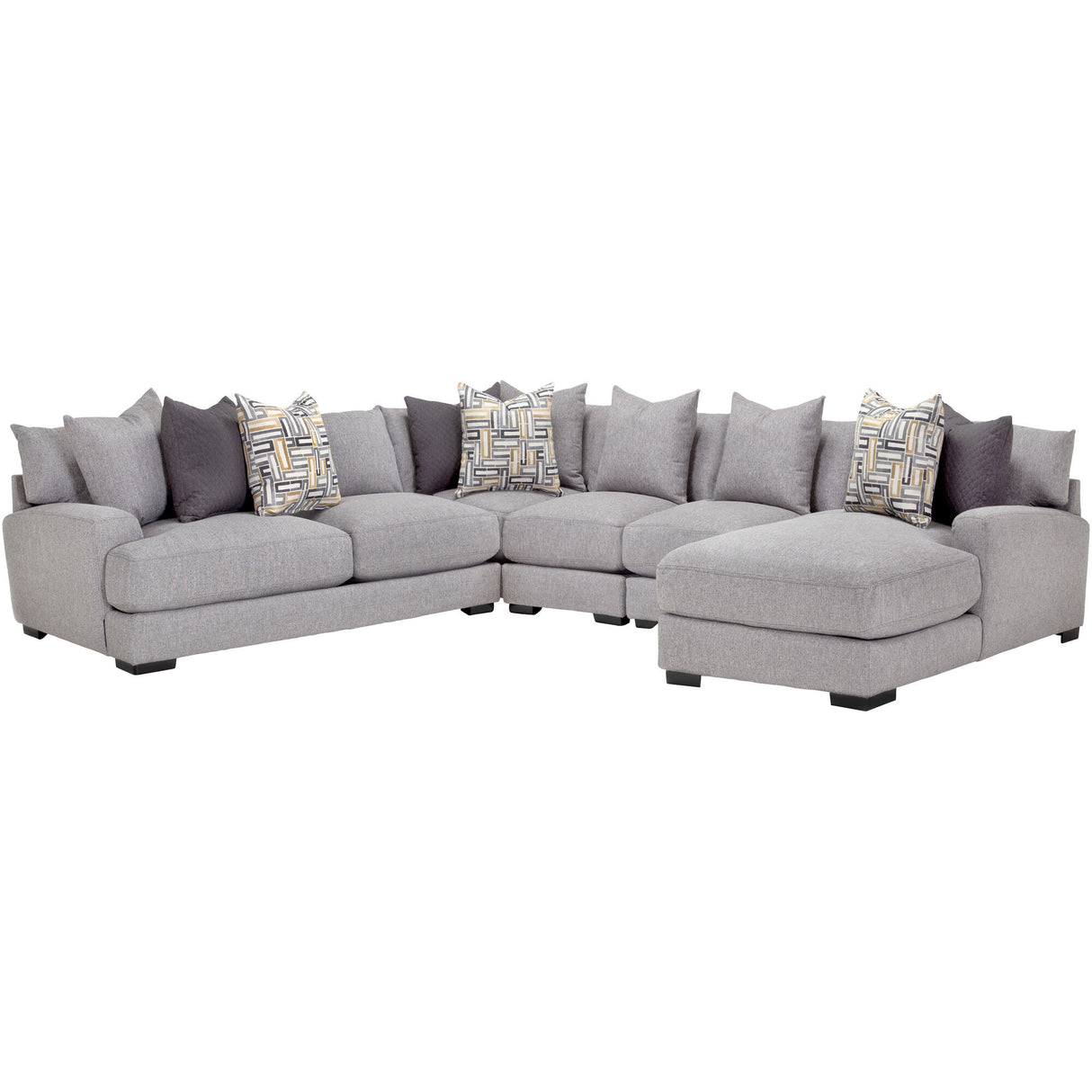 Wake 5 Piece Right Chaise Sectional - PFKL711_FKLN_PRI_OL