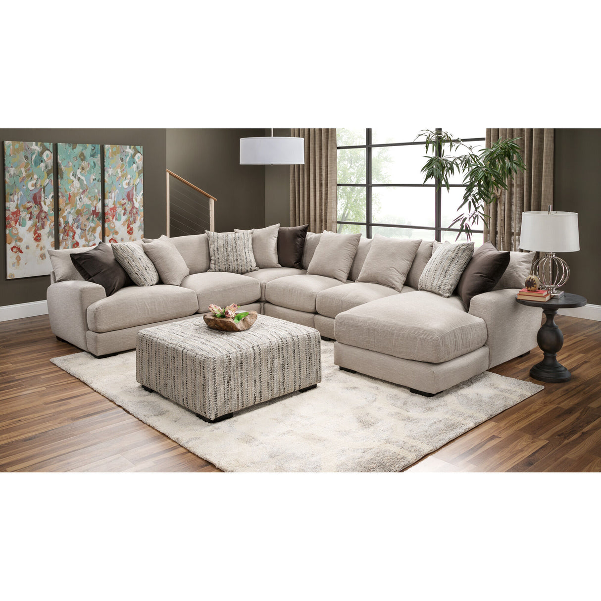 Wake 5 Piece Right Chaise Sectional - PFKL825_FKLN_LF1_RM