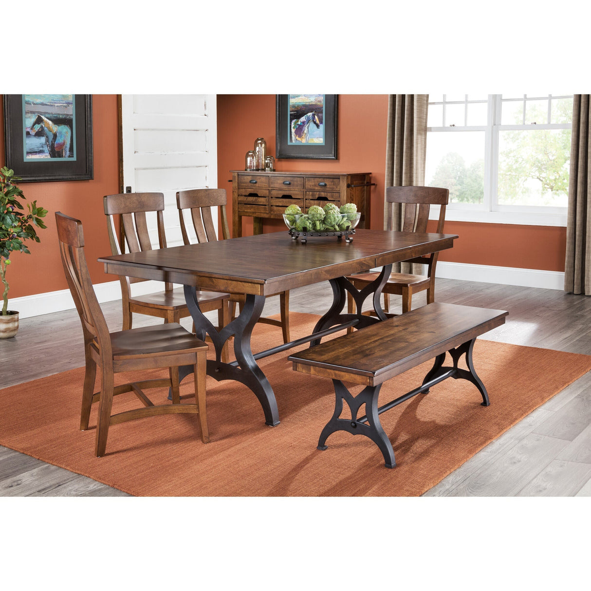 Room setting 3 featuring District Copper 5 Piece Dining Set