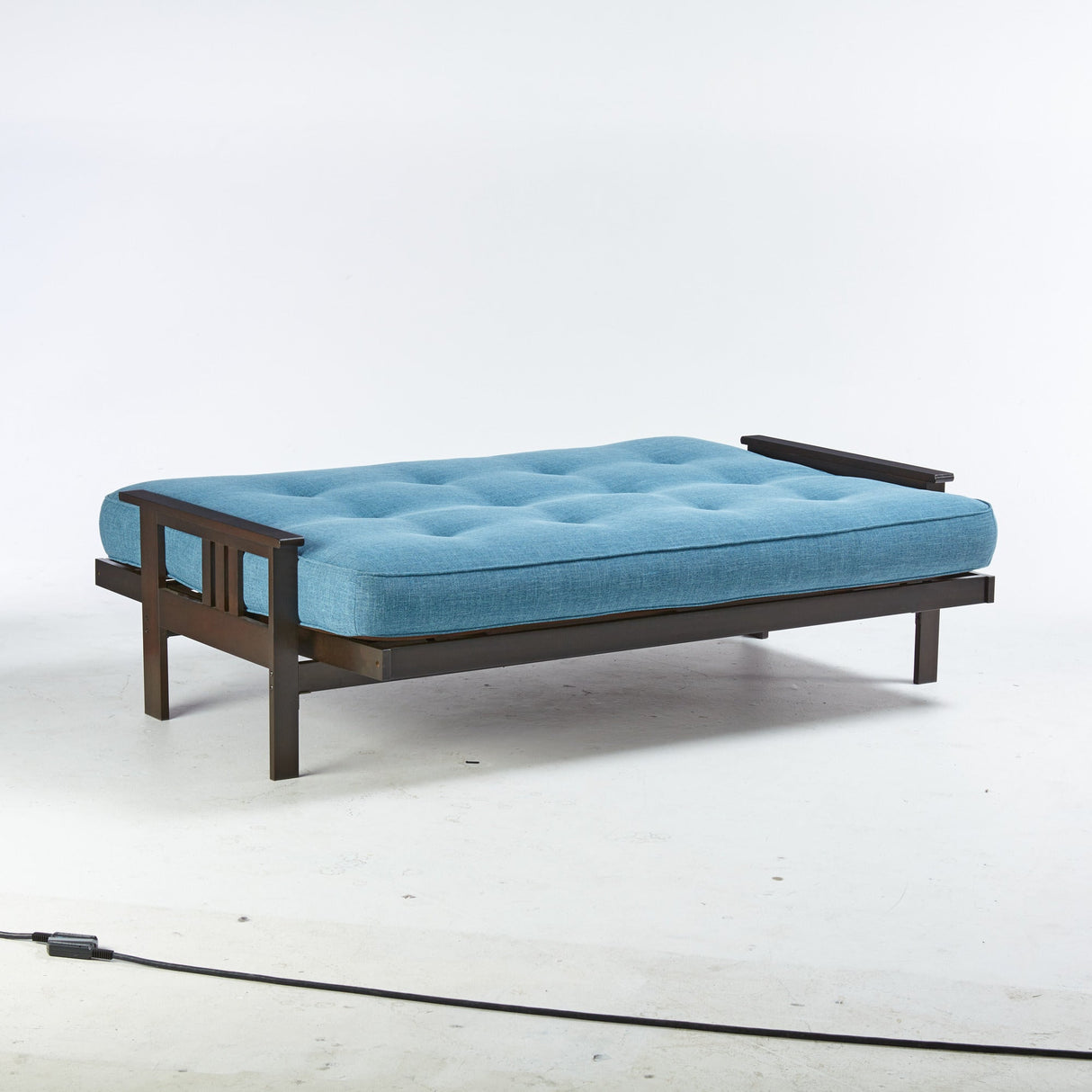 Open view of Colfax Espresso Futon Frame