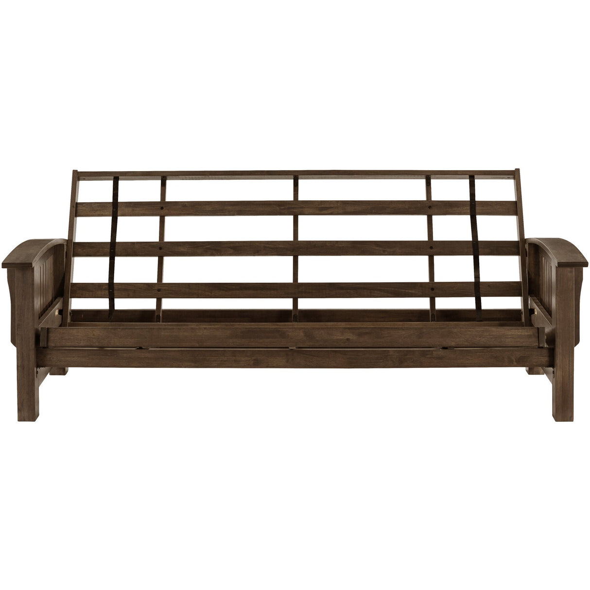 Detail view of Washington Rustic Walnut Futon Frame