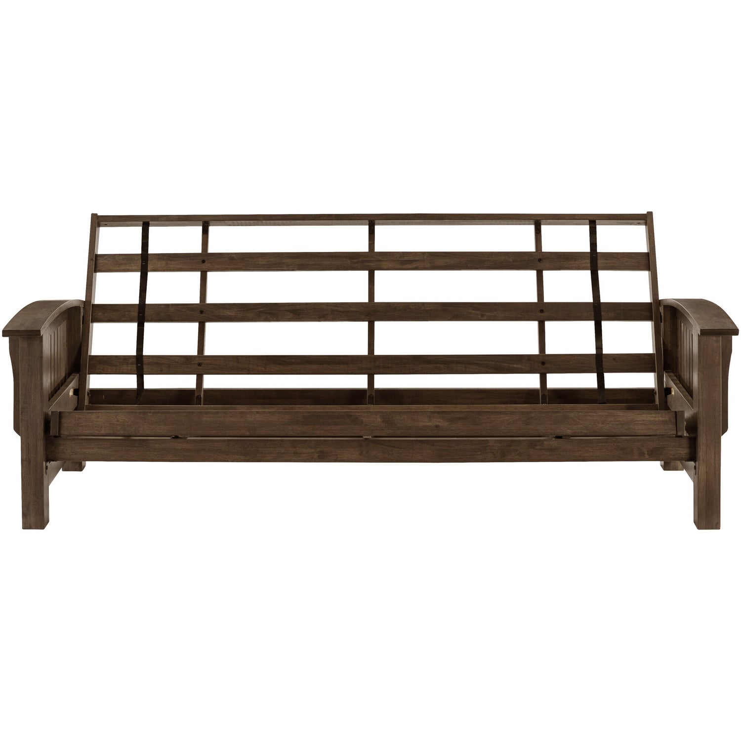 Detail view of Washington Rustic Walnut Futon Frame