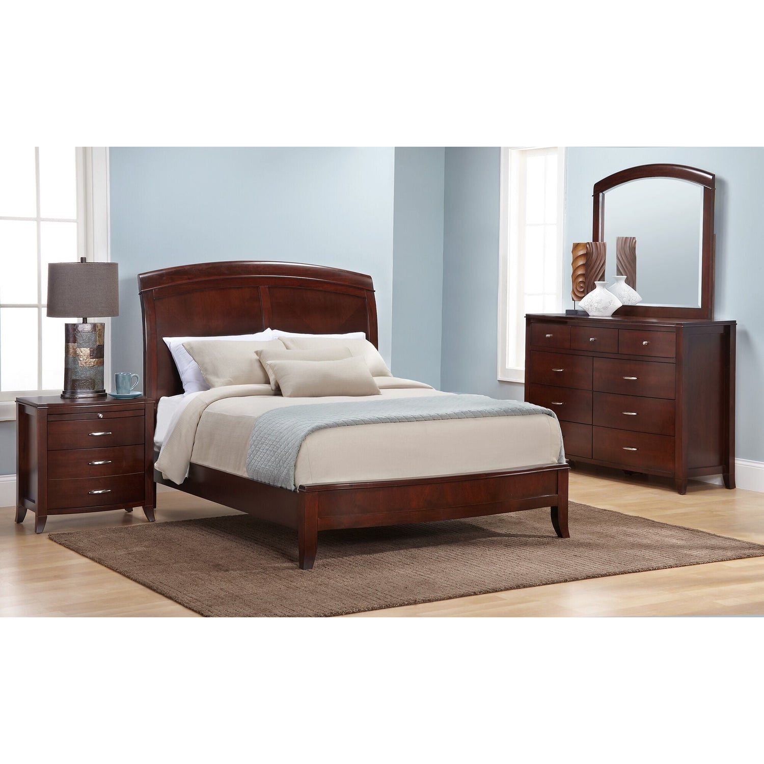 A room setting featuring Brighton Cinnamon Queen Bed