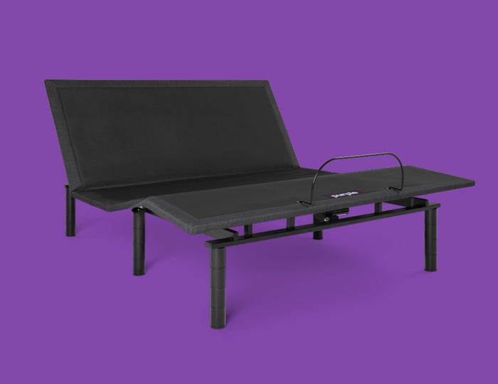 Purple adjustable base folded up