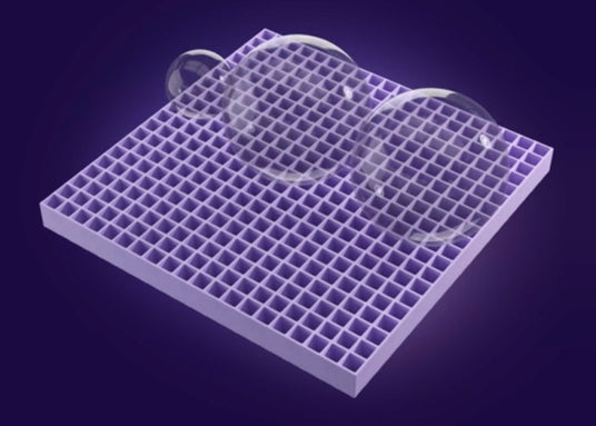 Purple mattress with bubbles above it