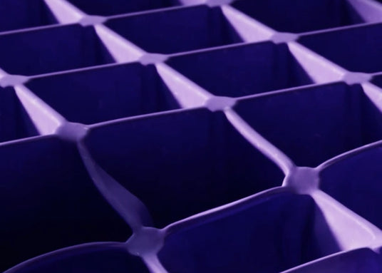 Purple grid up close