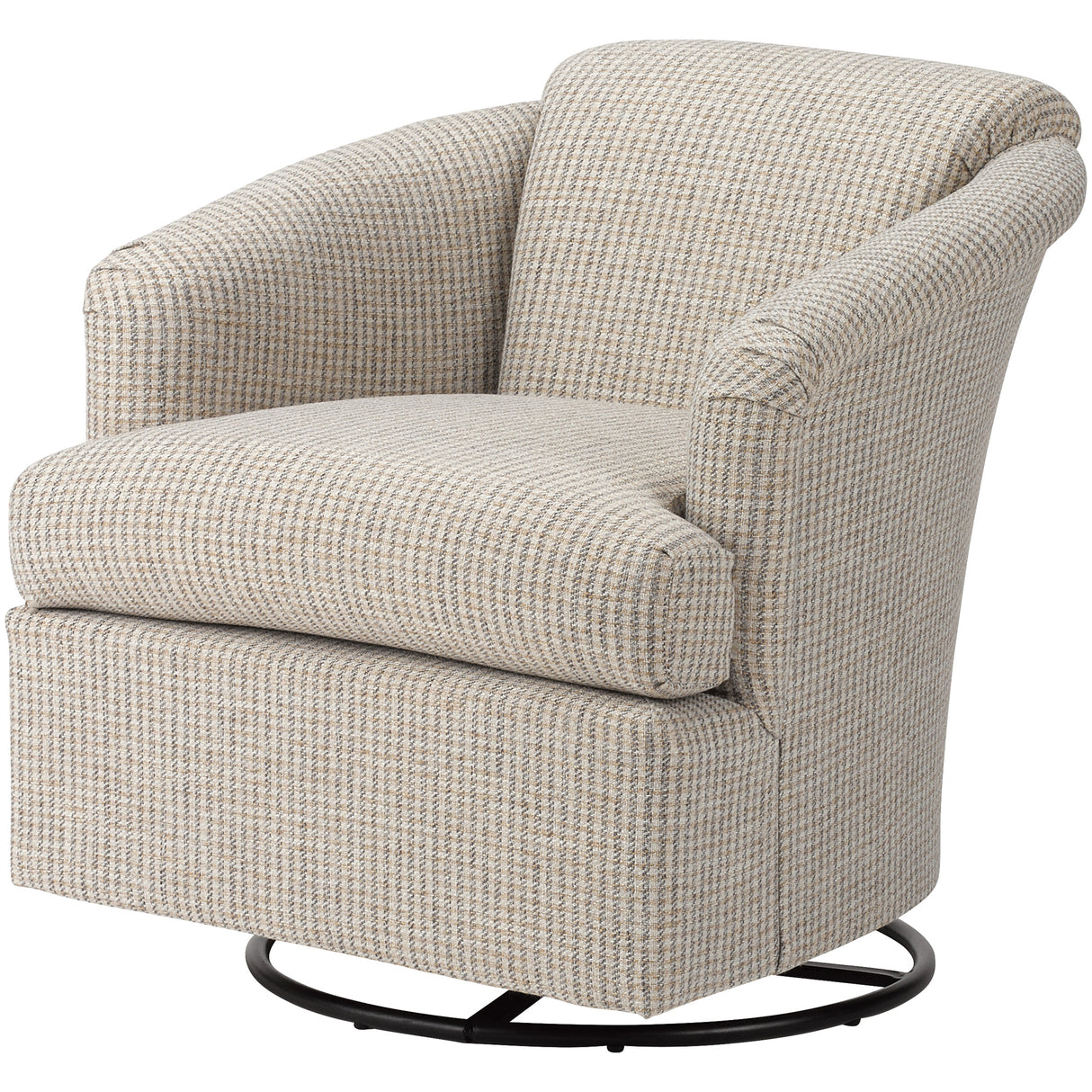 Front right view of Cass Graphite Swivel Glider Accent Chair