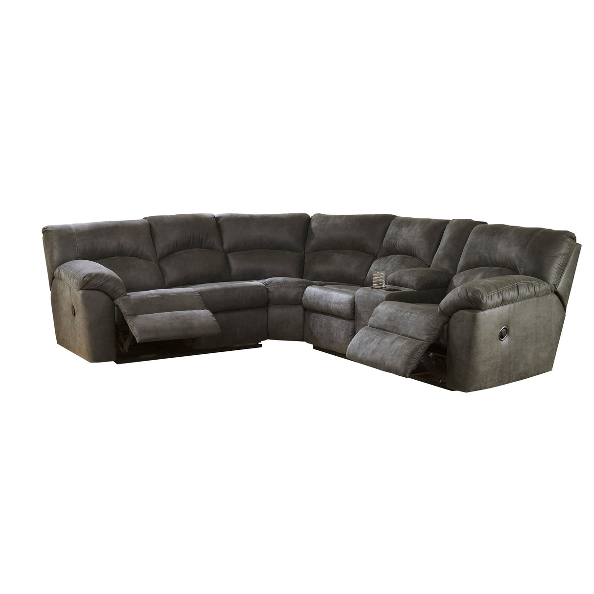 Open view of Grover Gray 2 Piece Reclining Sectional