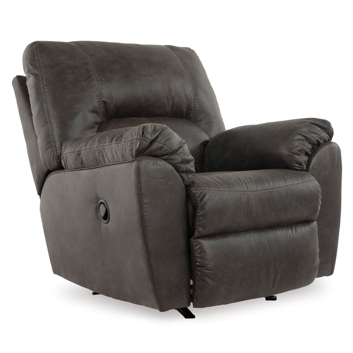 Front right view of Grover Gray Rocker Recliner