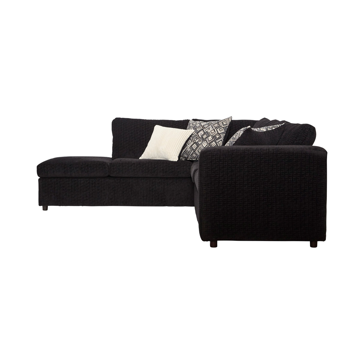 Side view of Myrtales Ebony Chaise Sectional