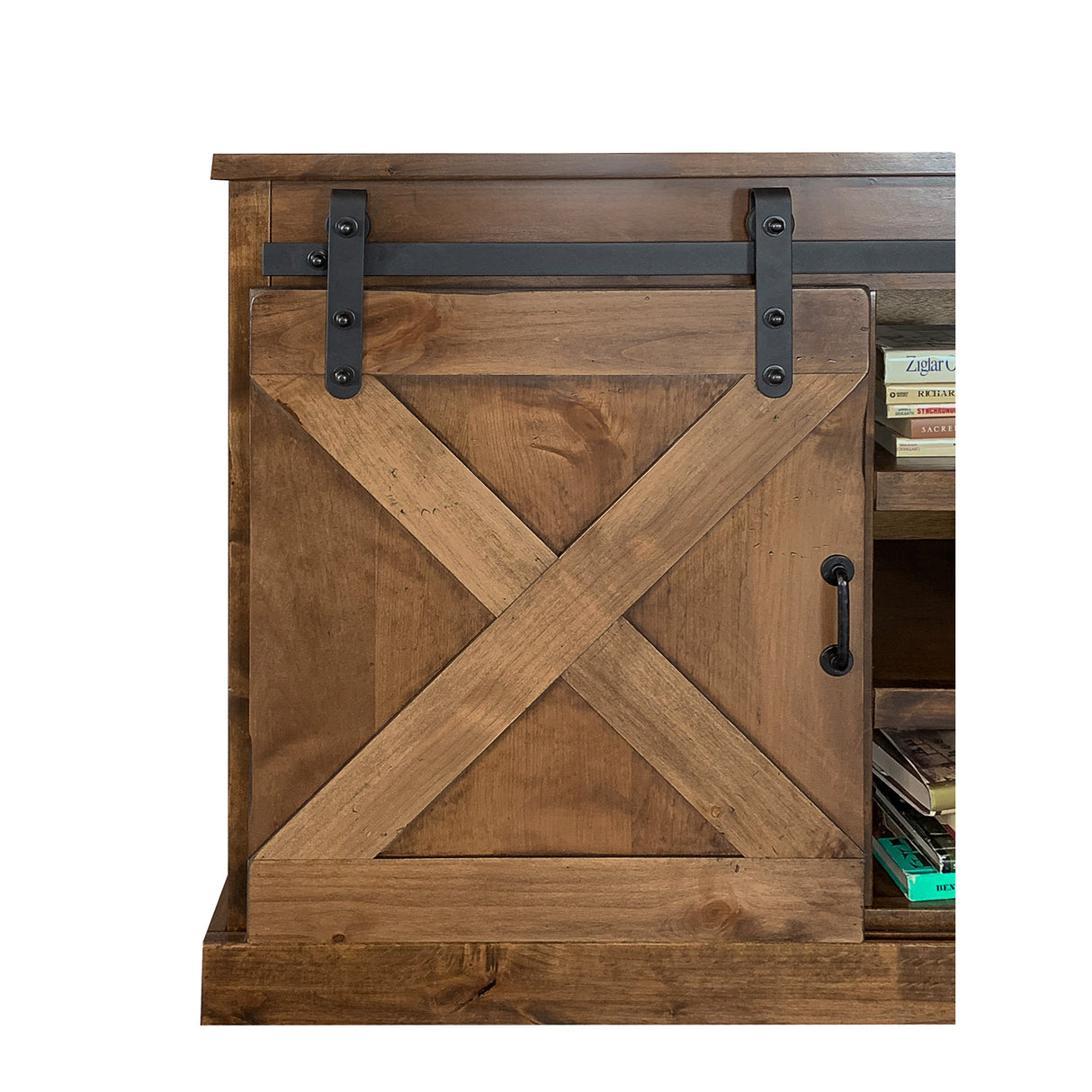 Detail view of Farmhouse Aged Whiskey 66 Inch Console