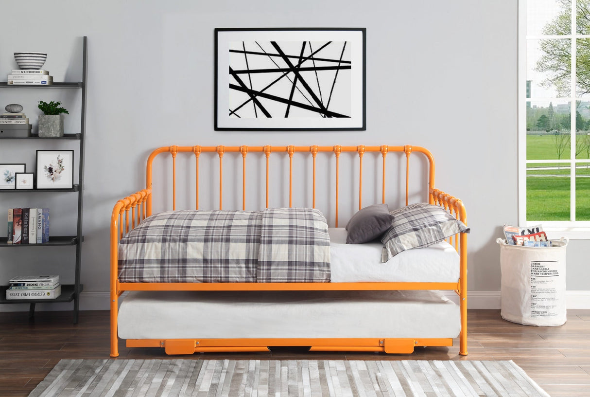 A room setting featuring Bradley Orange Daybed