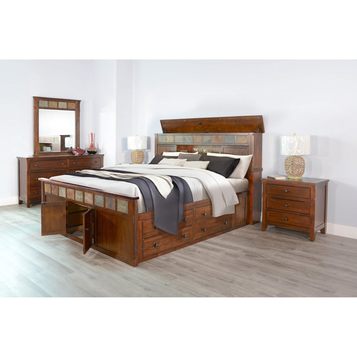 Sante Fe Bookcase Captains 4 Piece Room Group