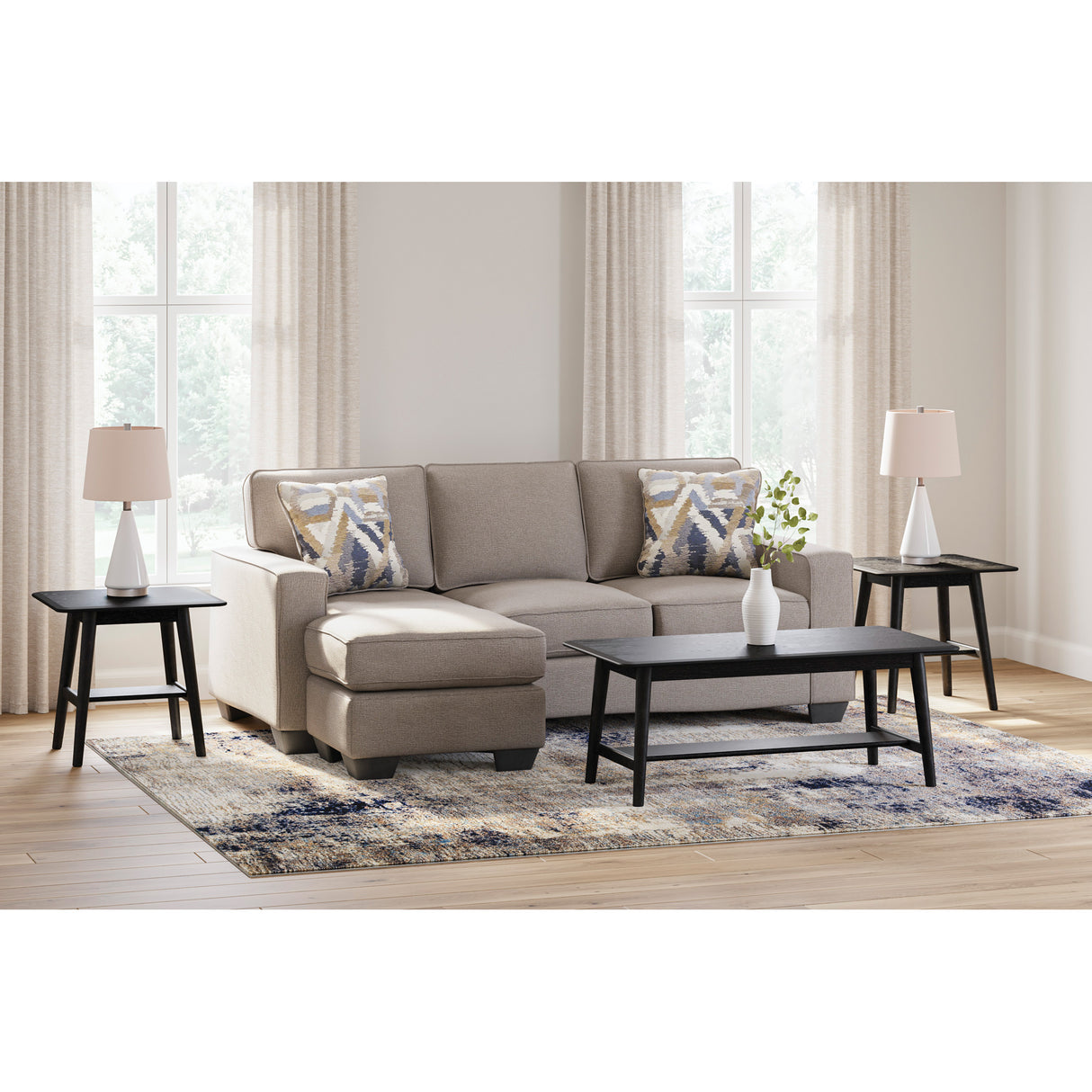 Room setting 2 featuring Greaves Stone Chaise Sofa