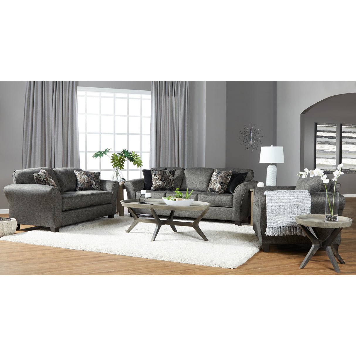 A room setting featuring Stokes Ashes Sofa