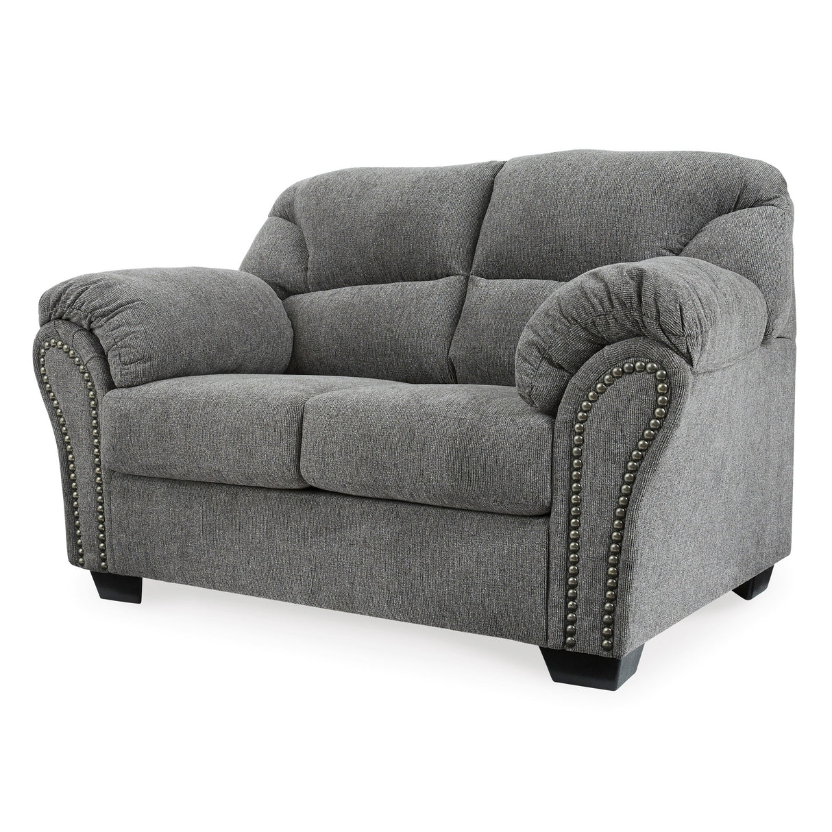 Front left view of Allmaxx Gray Loveseat