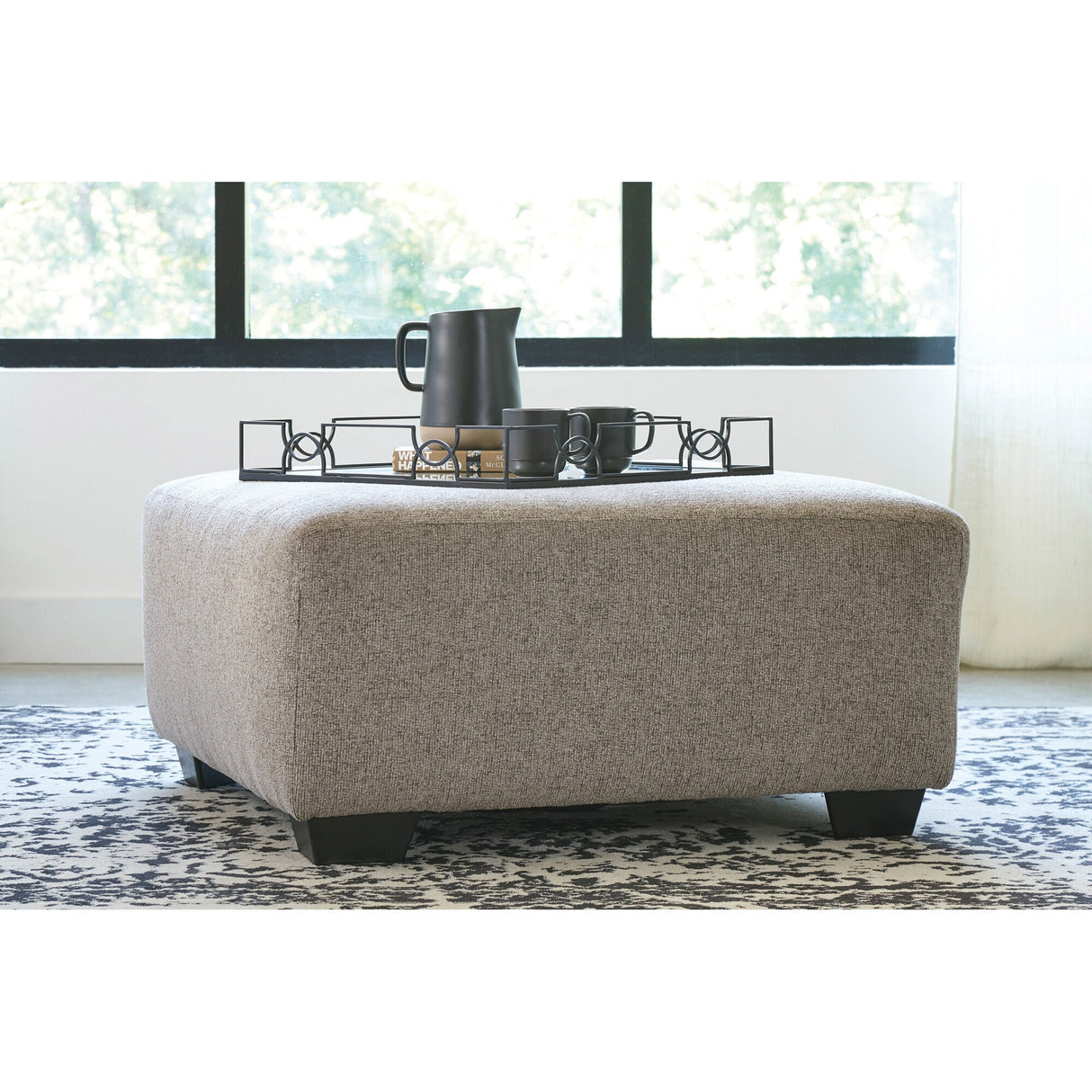 A room setting featuring Ballinasloe Platinum Oversized Ottoman