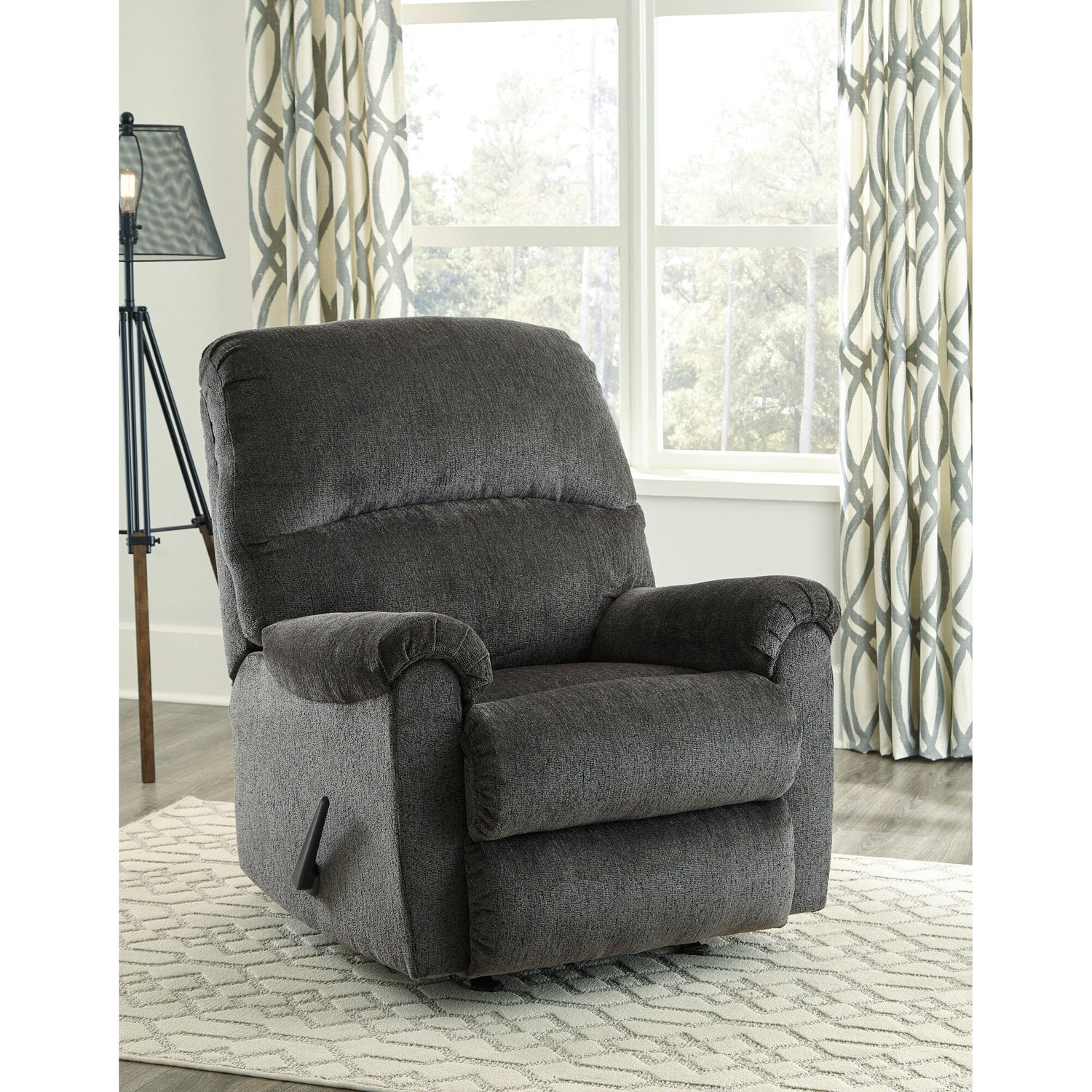 A room setting featuring Ballinasloe Smoke Rocker Recliner
