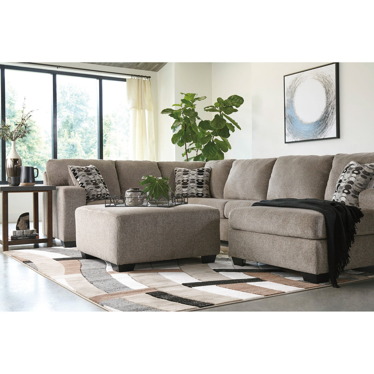 Room setting 4 featuring Ballinasloe Platinum 3 Piece Right Chaise Sectional