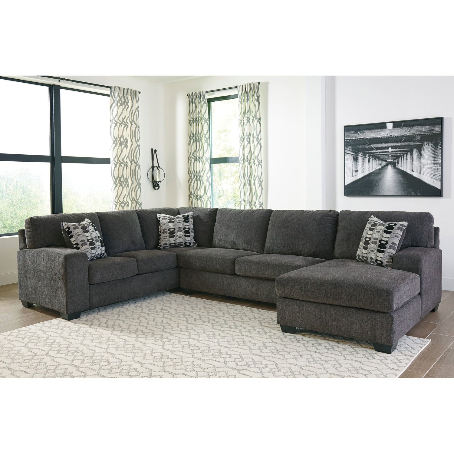Room setting 4 featuring Ballinasloe Smoke 3 Piece Right Chaise Sectional