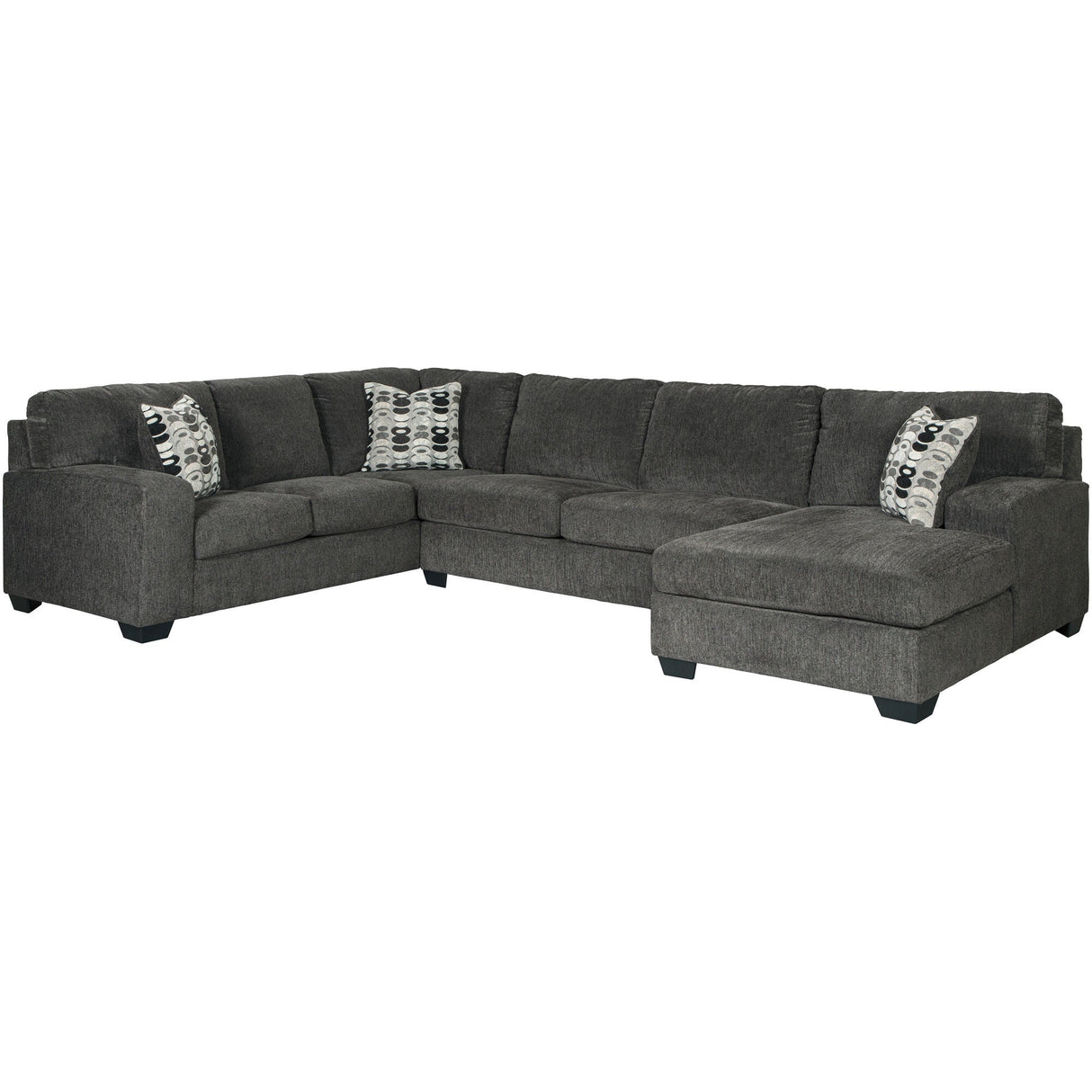 Ballinasloe Smoke 3 Piece Right Chaise Sectional QK1027882