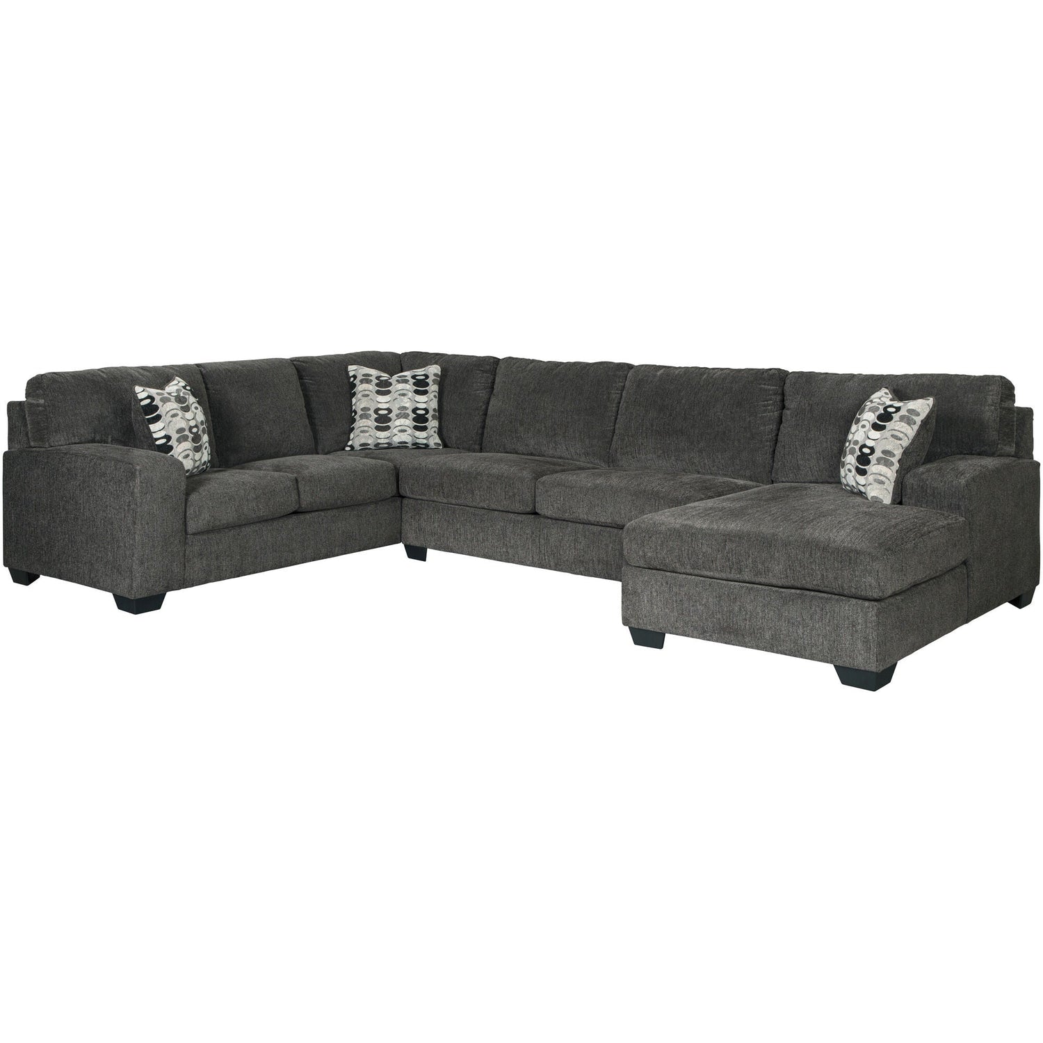 Ballinasloe Smoke 3 Piece Right Chaise Sectional QK1027882