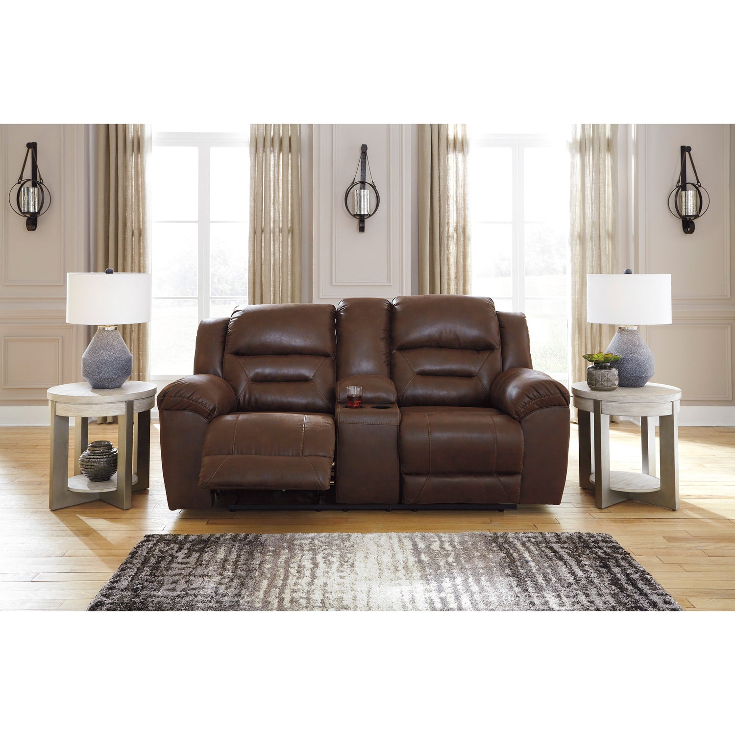Stoneland Reclining Console Loveseat