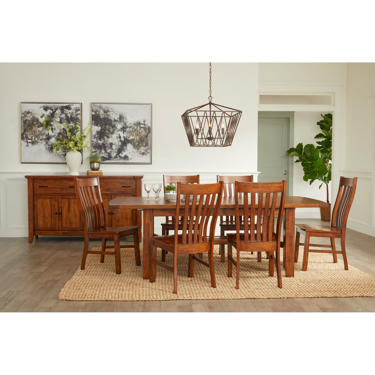 Room setting 2 featuring Whistler Retreat Dark Walnut 5 Piece Dining Set