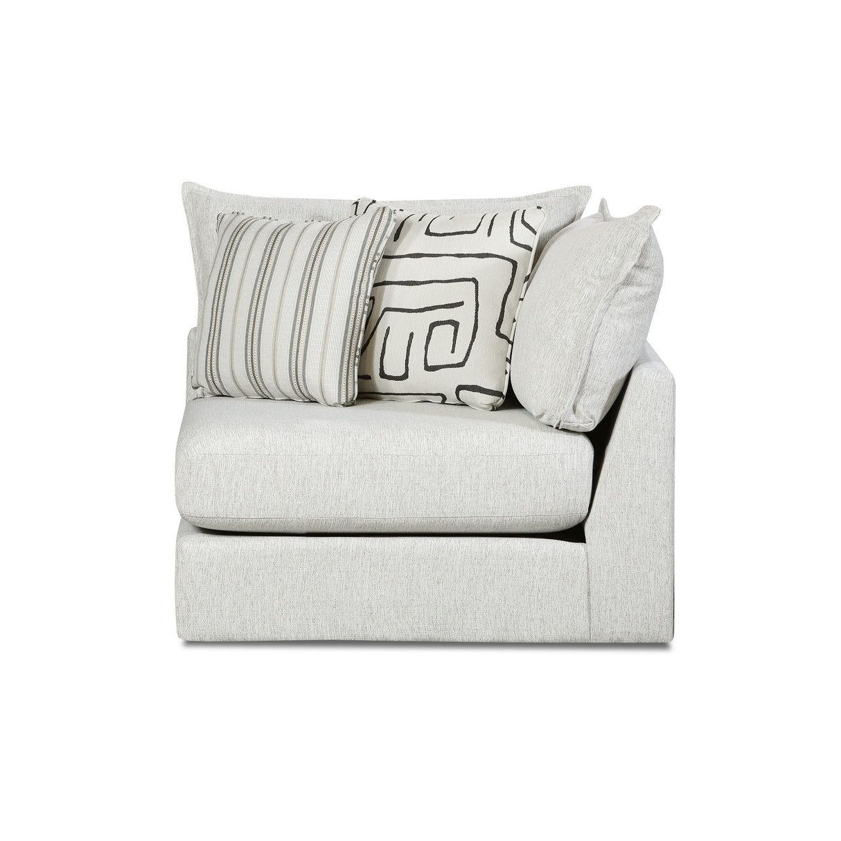 Side view of Floza Pewter Corner Chair