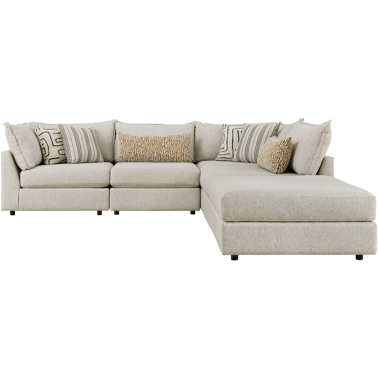 Floza Pewter 5 Piece Sectional QK1052576