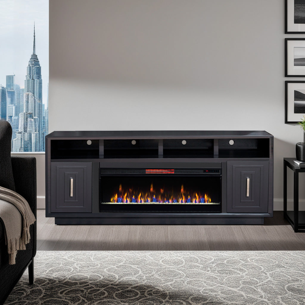 A room setting featuring Sunset Seal 83 Inch Fireplace Console