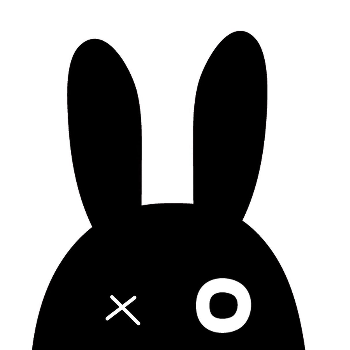 Swatch of the Kids Black Bunny Wall Art