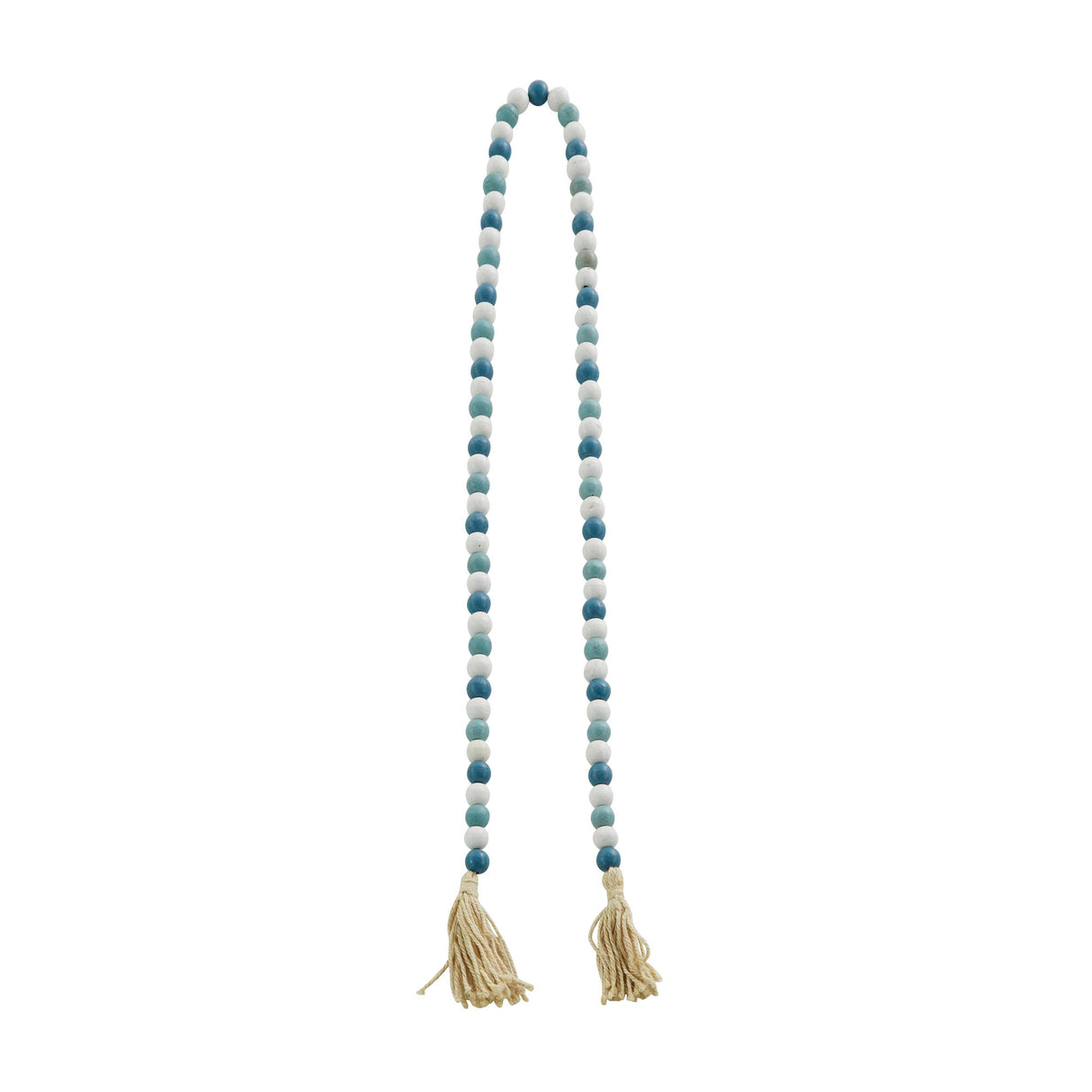 Back view of Collected Culture Blue Wood Beads