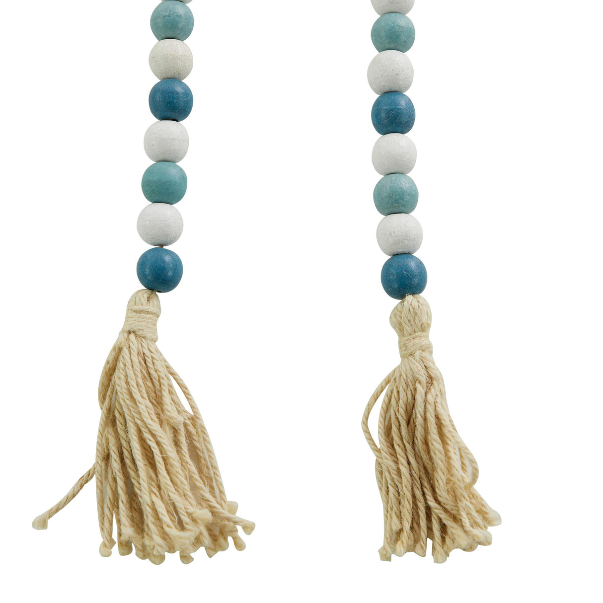 Side view of Collected Culture Blue Wood Beads