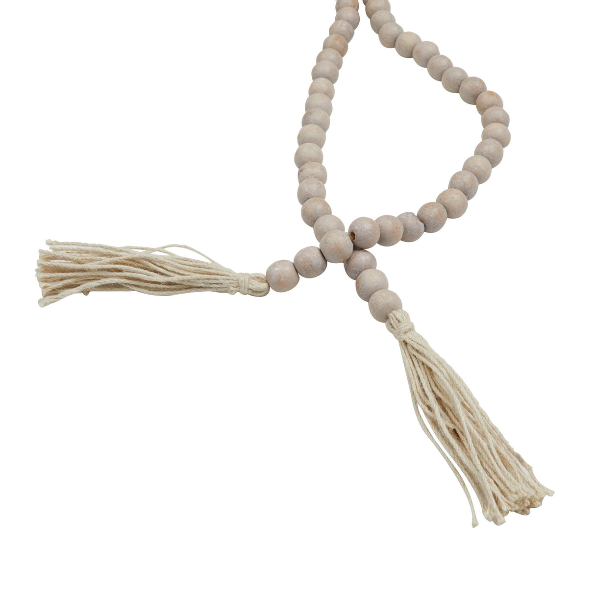 Front right view of Collected Culture Gray Wood Beads