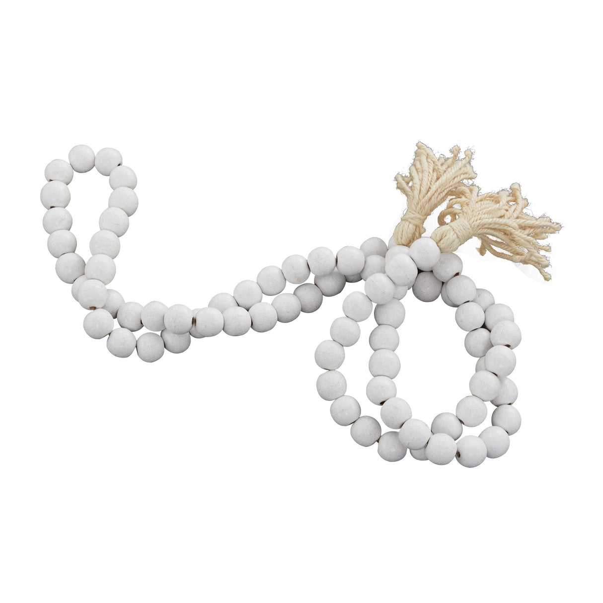 Front right view of Collected Culture White Wood Beads