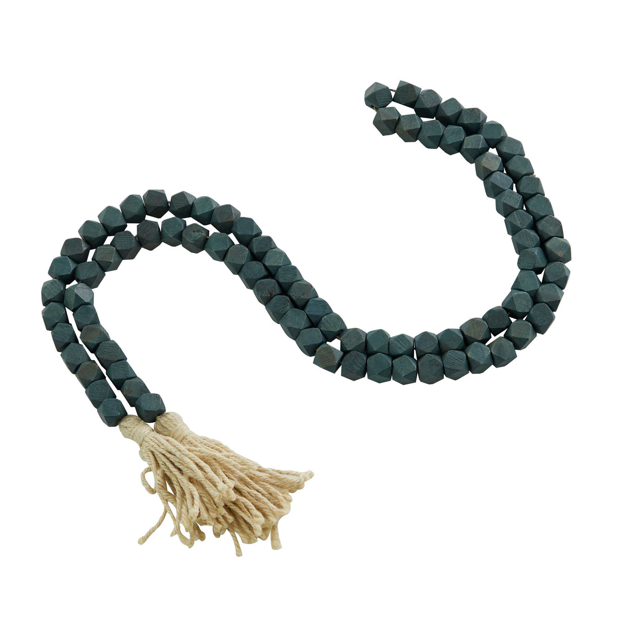 Side view of Collected Culture Green Wood Beads