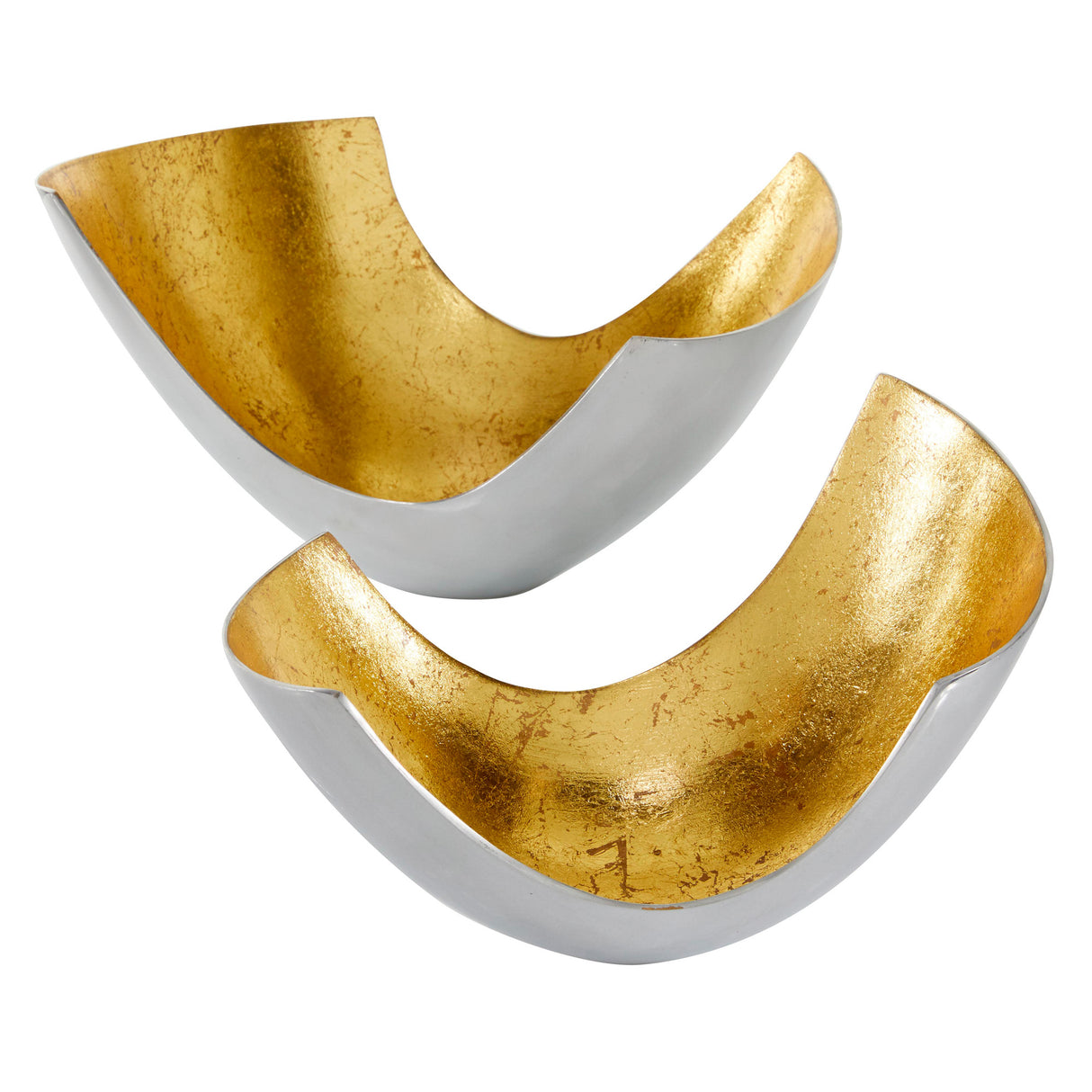 Back view of Elevated Chic Brushed Gold Set of 2 Bowls
