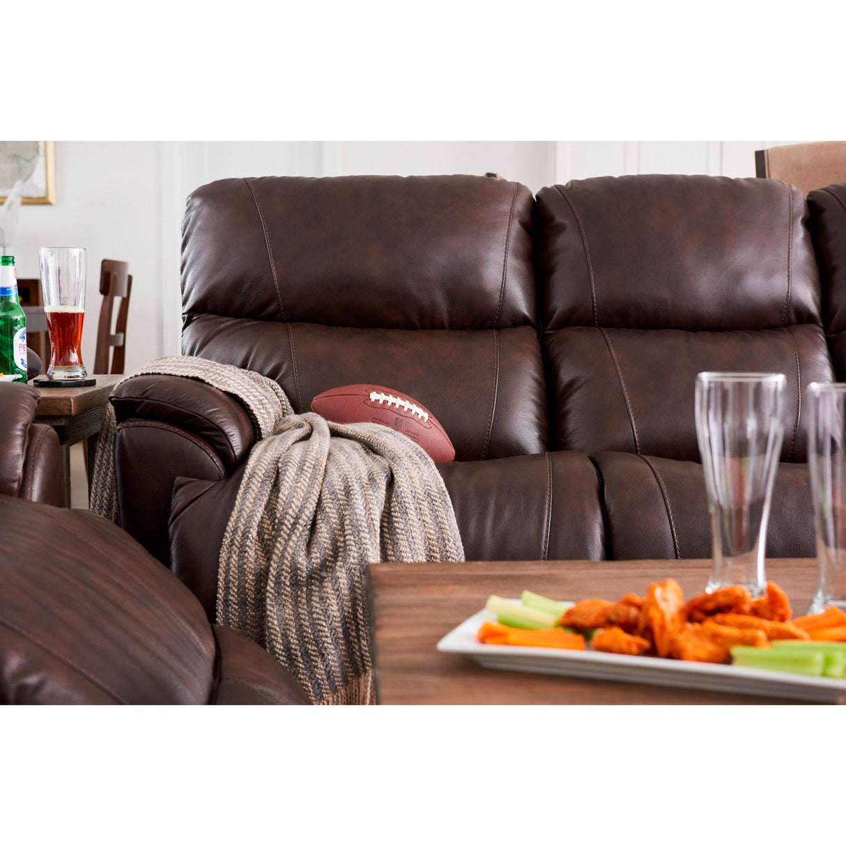 Trouper Leather Tri-Power Reclining Sofa