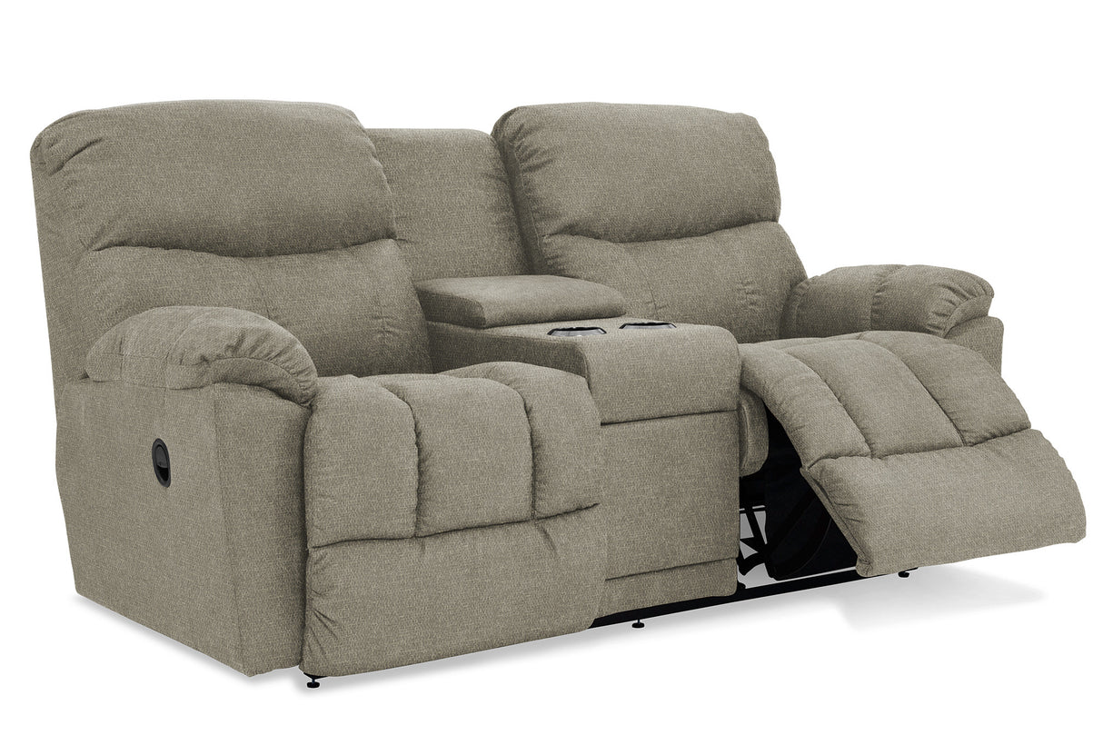 Open view of Morrison Marble Power Plus Reclining Console Loveseat