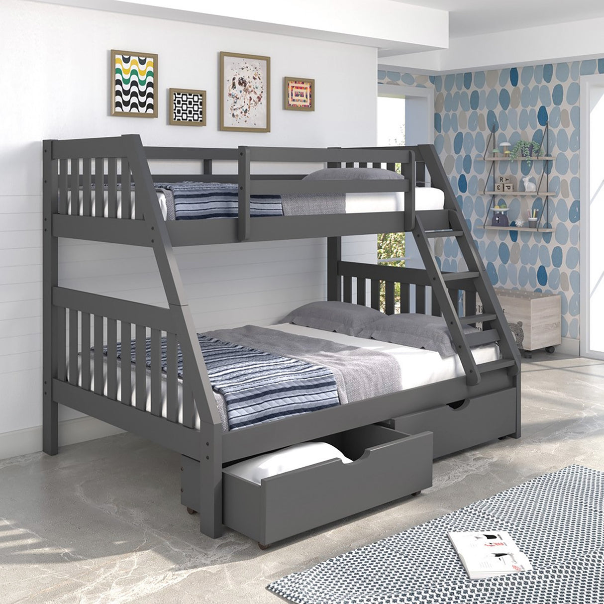 A room setting featuring Jordan Gray Storage Drawers