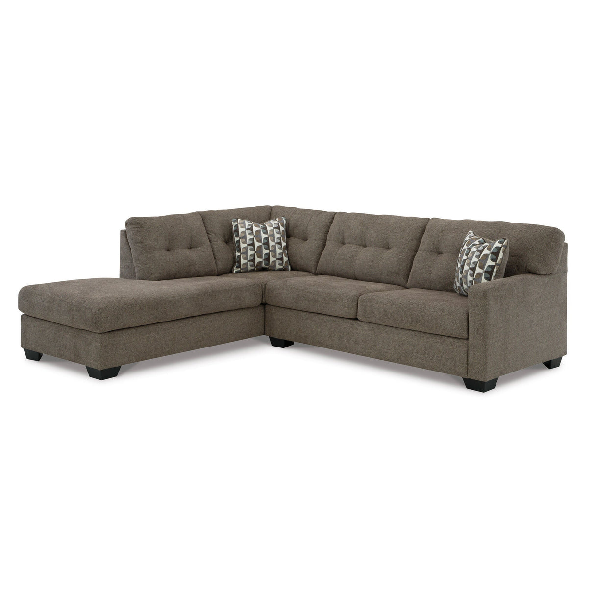 Mahoney Chocolate Left Chaise Full Sleeper Sectional QK1066129